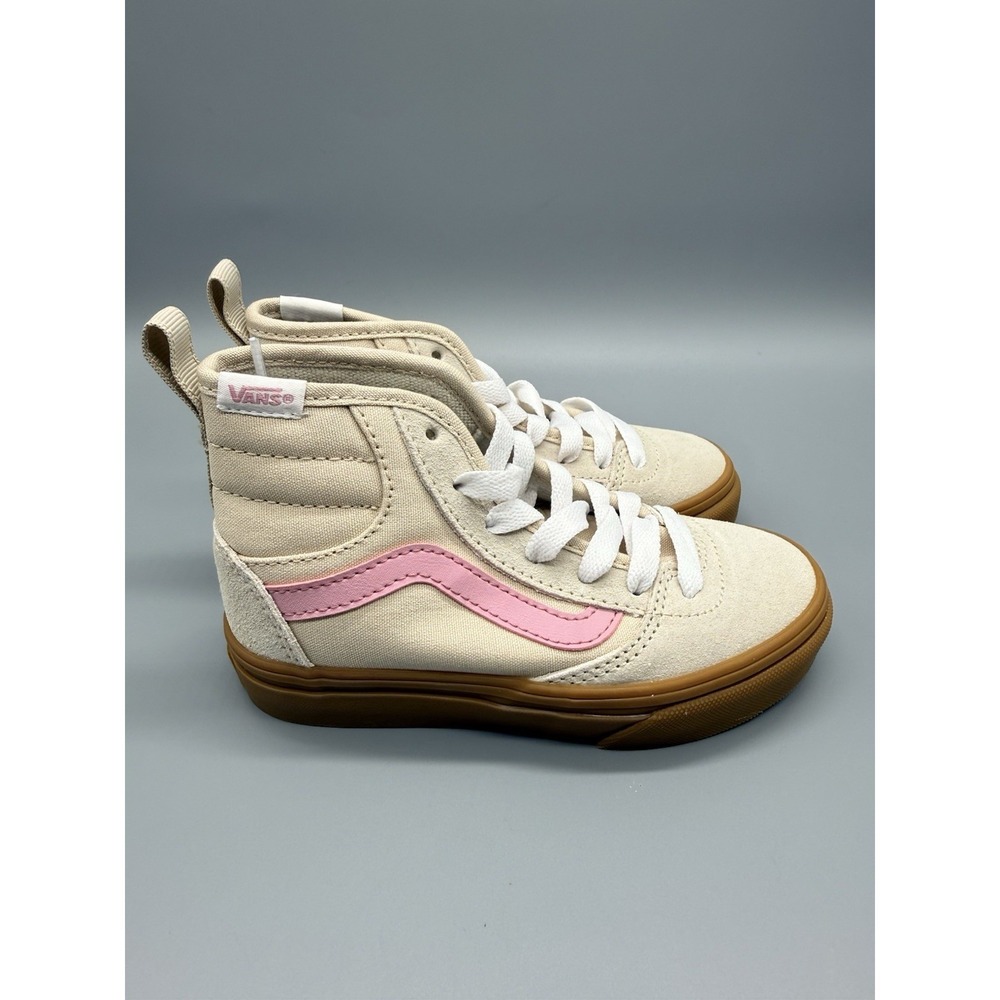 Vans Ashwood Hi Decon Suede/Canvas Oatmeal/Gum Youth 5 Skate School Sneakers - Picture 3 of 9